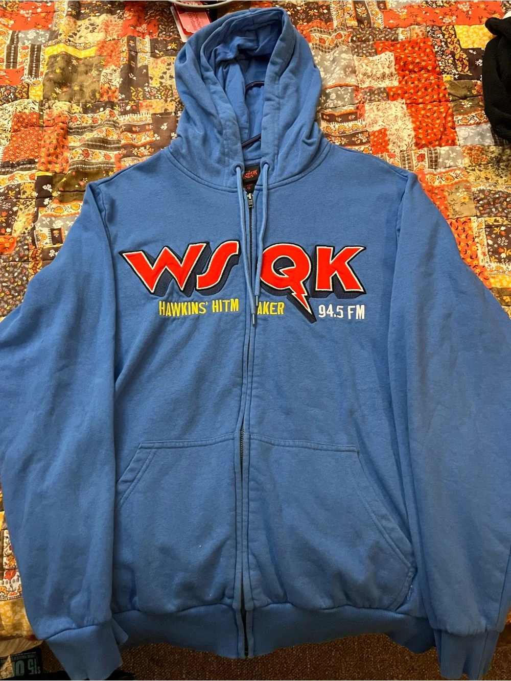 Blue WSQK ( Stranger Things) Graphic Zip Hoodie Jacket